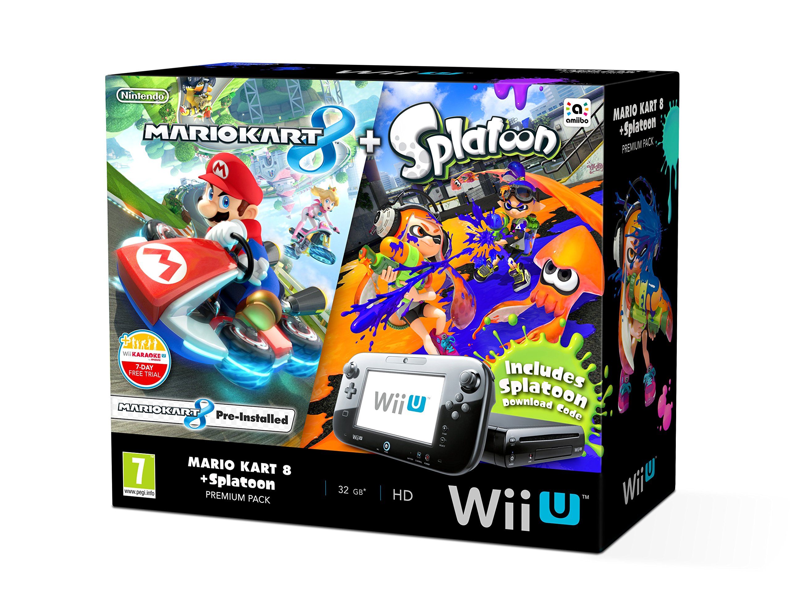 NINTENDO WIU HW PREMIUM MARK KART 8 (PREINSTALLED) + SPLATOON (DLC CODE)
