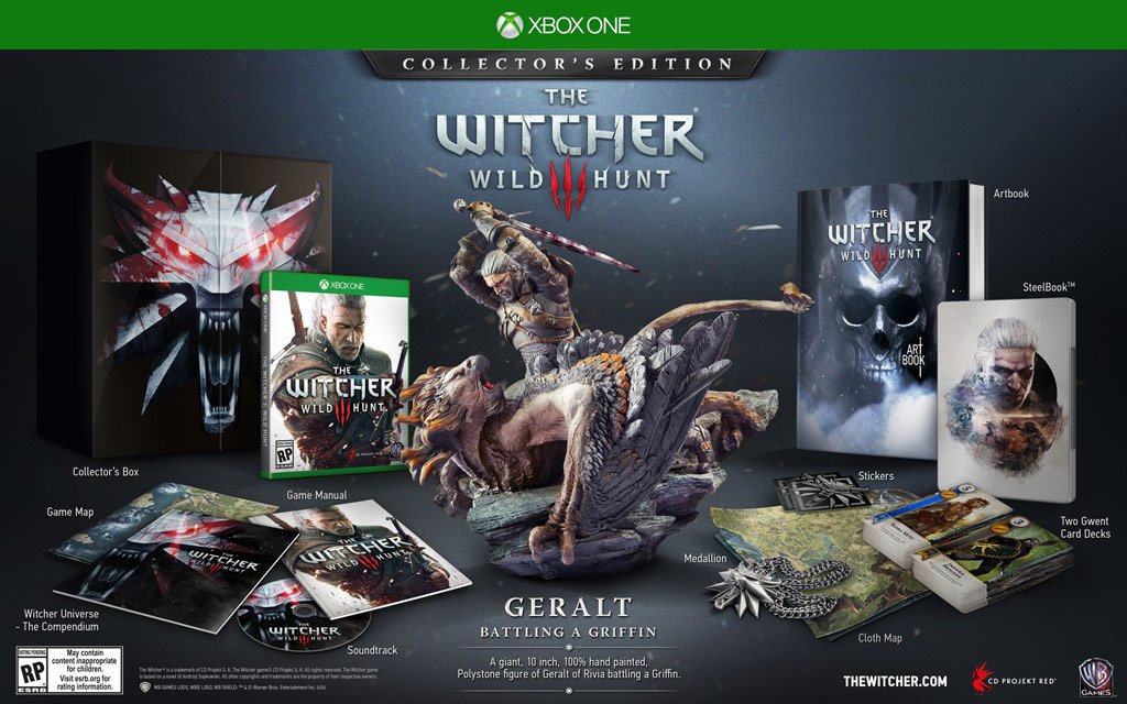 The Witcher 3: Wild Hunt [Collectors Edition inkl. Figur, Witcher-Medaillon, Steelbook mit Artwork, Artbook, Soundtrack, Internationale Version]