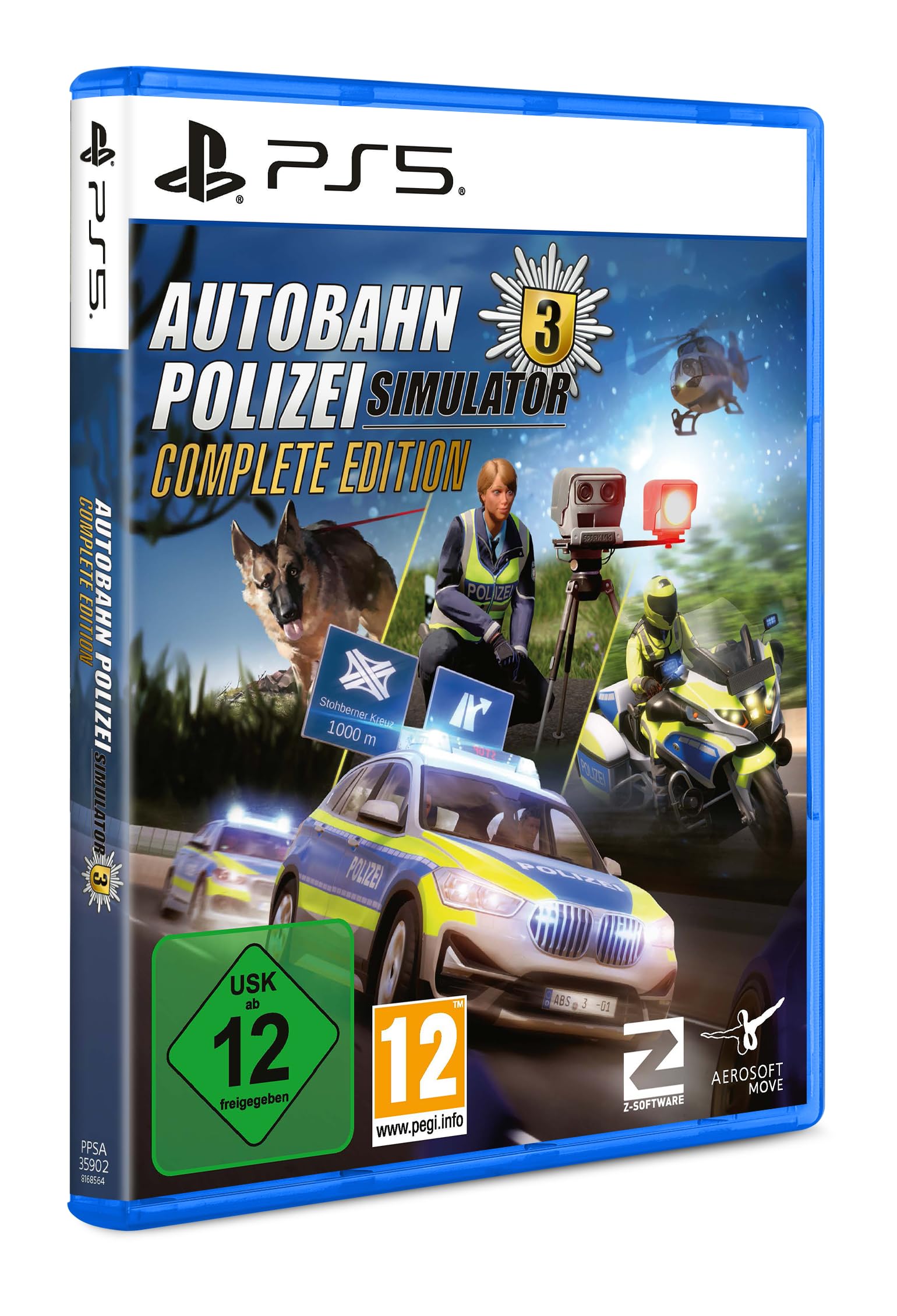 Aerosoft Autobahn Polizei Simulator 3 – Complete Edition (PS5) | Polizei Simulation mit Streifenwagen, Motorrad & Offroad-SUV | DLCs Radarfalle, Off-Road und Polizeimotorrad inklusive