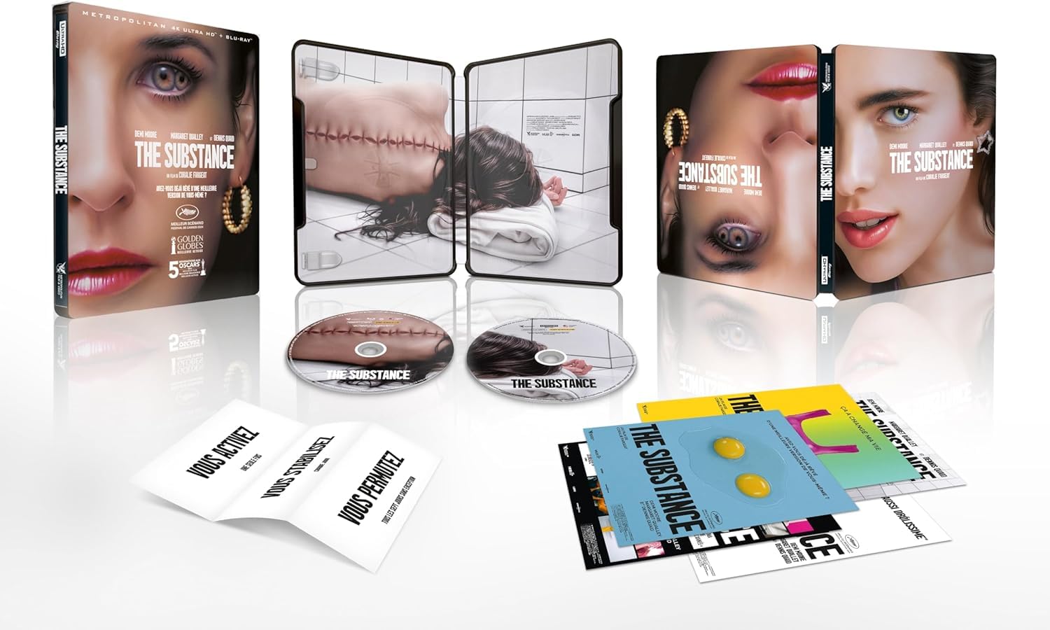 The Substance - Exklusiv Limited Uncut Steelbook im Clearslip - 4K UHD inkl. Deutscher Tonspur + Blu-ray + Goodies