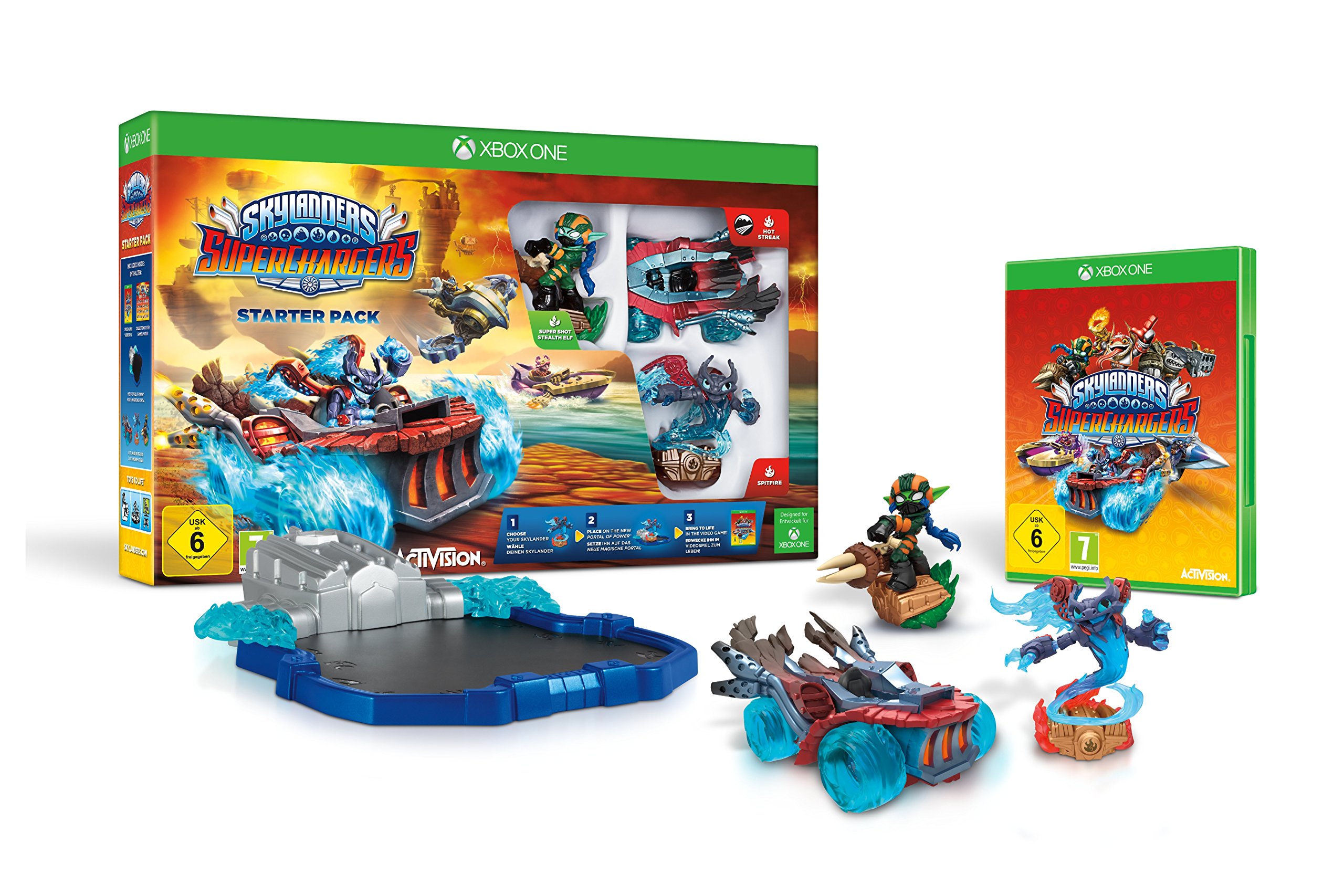 Skylanders SuperChargers Racing: Starter Pack [Dark Edition inkl. 2 Figuren, 2 Fahrzeug. Portal, Kaos Trophäe, Poster]