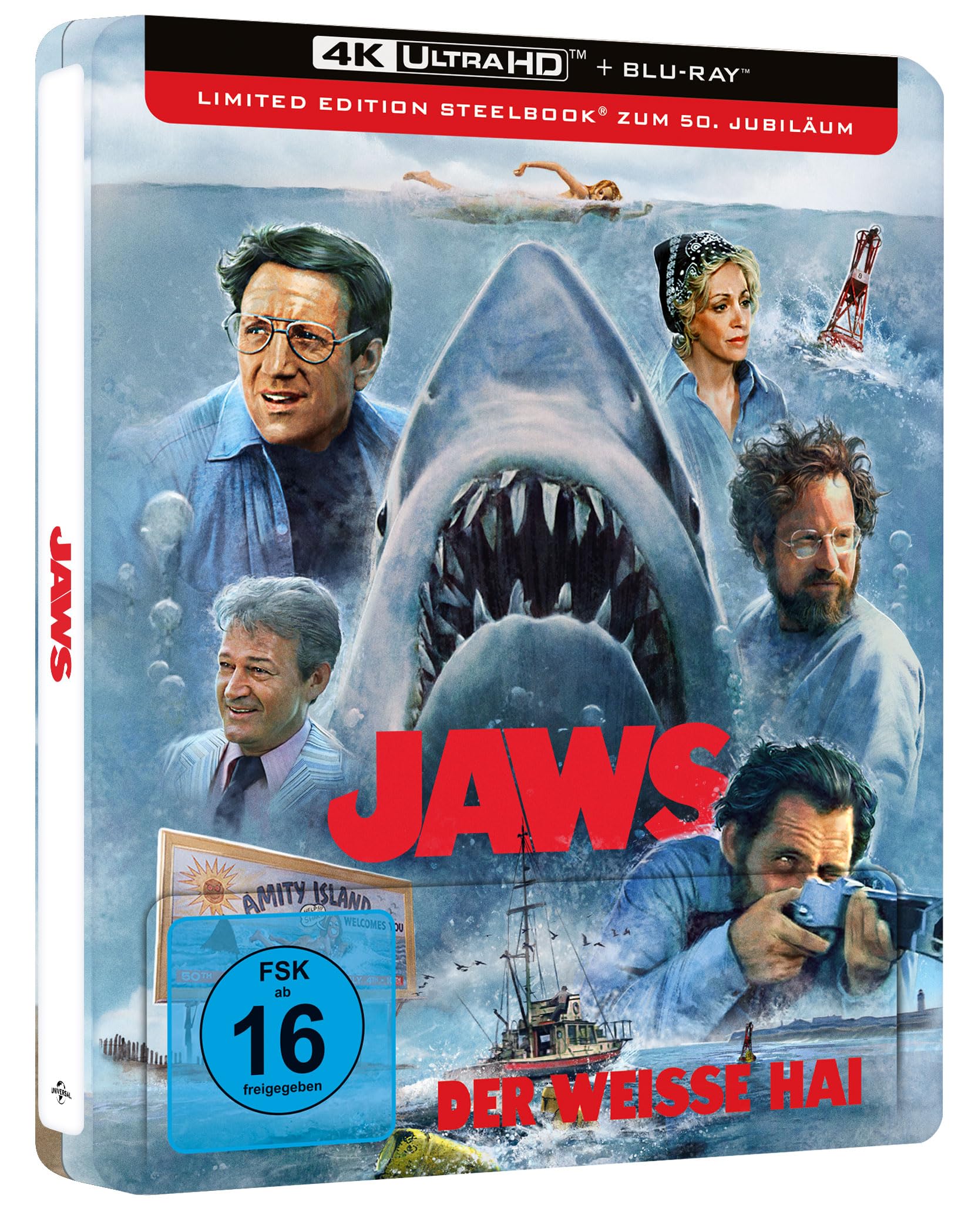 Der weiße Hai - 50th Anniversary Limited Steelbook [4K UHD, Blu-ray, Bonus Blu-ray]