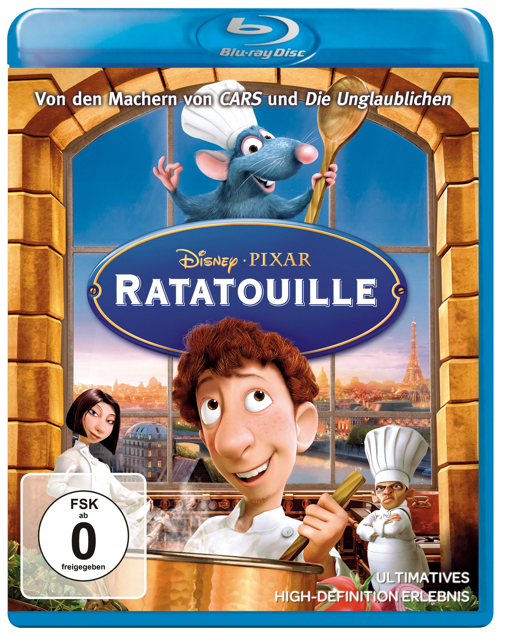 Ratatouille,1 Blu-ray, deutsche, italienische u. englische Version: Ausgezeichnet mit dem Golden Globe 2008 und Oscar 2008 für den Besten Animationsfilm.USA
